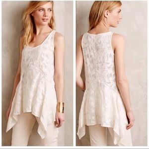 ANTHROPOLOGIE🌟 Vanessa Virginia Cream White Tank